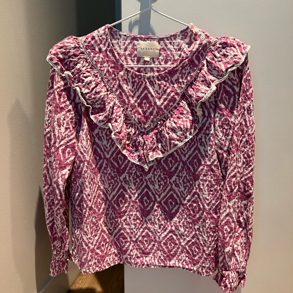 Sezane blouse with ruffles  - size 2